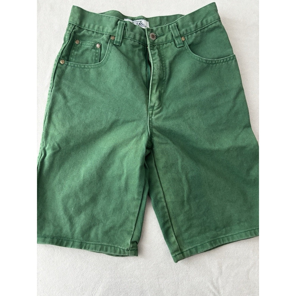 Vintage 90s‎ Guess Green Denim Bermuda  Men's Size 16/28 0335